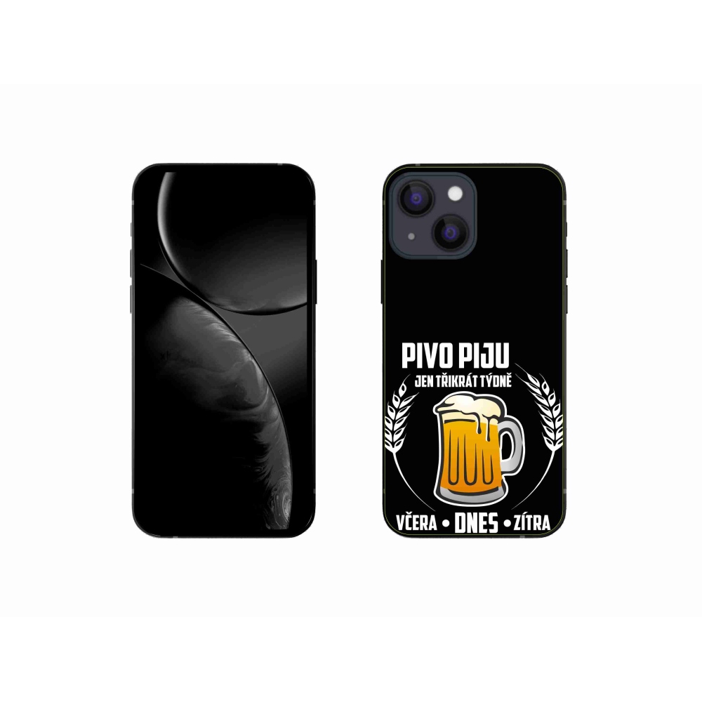 Gél borítás mmCase iPhone 13 mini 5.4 - sör motívum fekete háttérrel