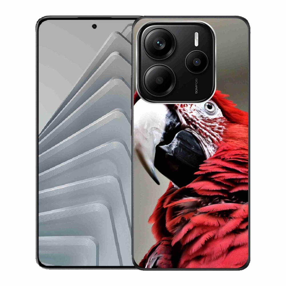 Gél borítás mmCase a Xiaomi Redmi Note 14 5G-hez - papagáj ara piros