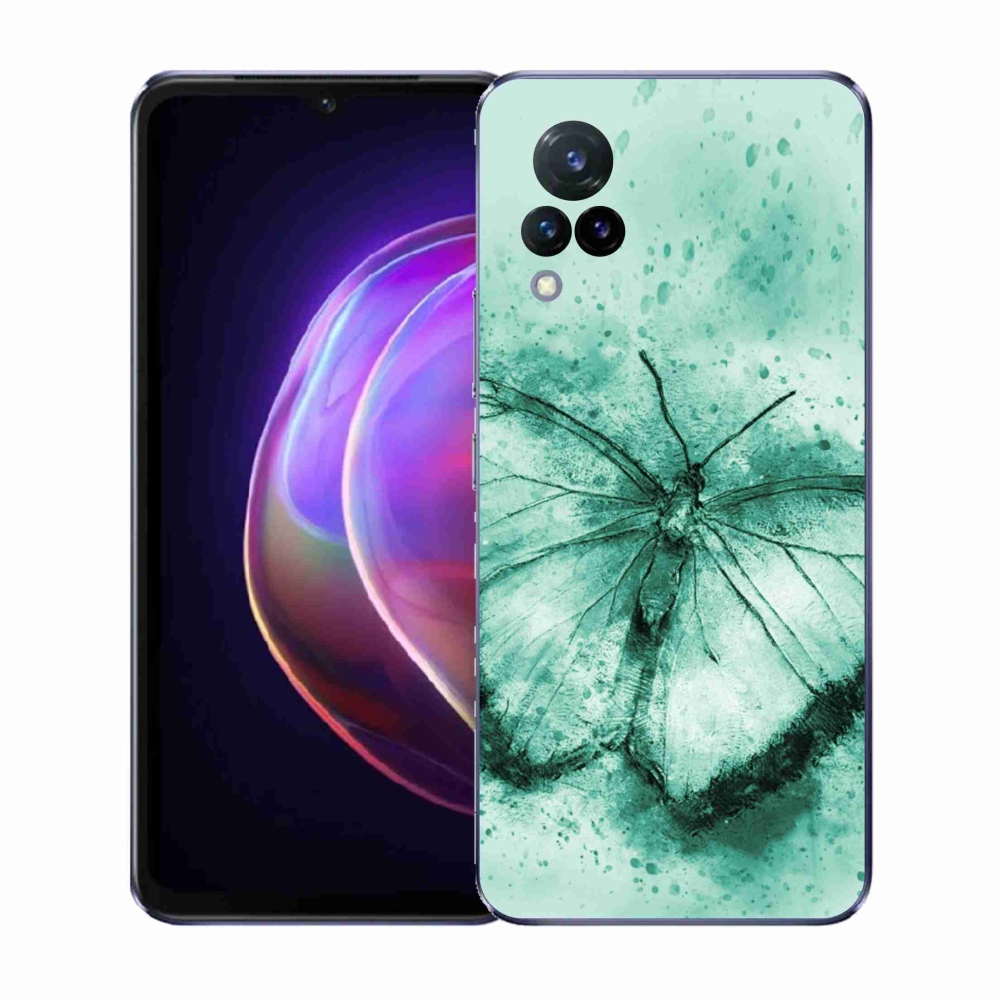 Gél borítás mmCase a Vivo V21 4G/5G készülékhez - zöld pillangó