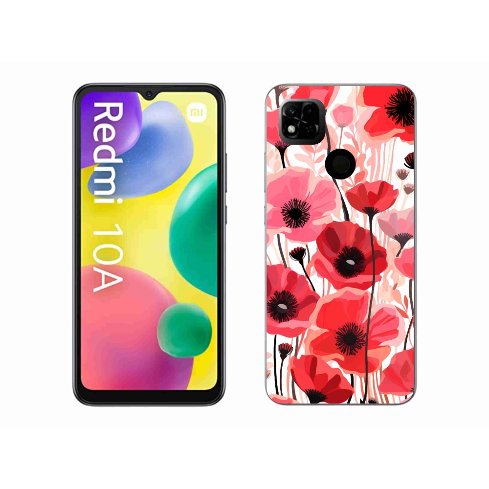 Gél borítás mmCase a Xiaomi Redmi 10A számára - mákos 1