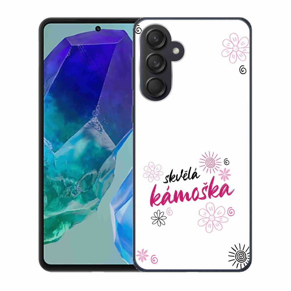 Gél borítás mmCase Samsung Galaxy M55 5G - nagyszerű haver fehér háttérrel