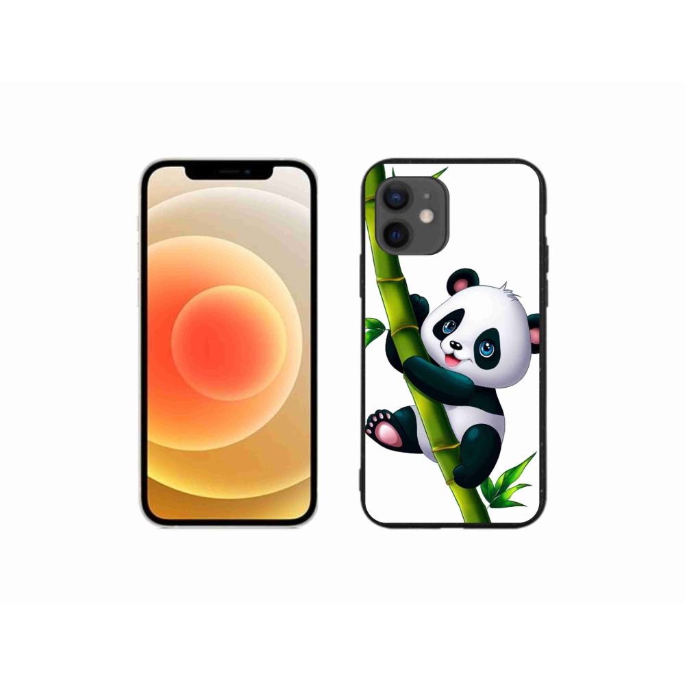 Zselés borítás mmCase iPhone 12 mini készülékhez - panda bambuszon
