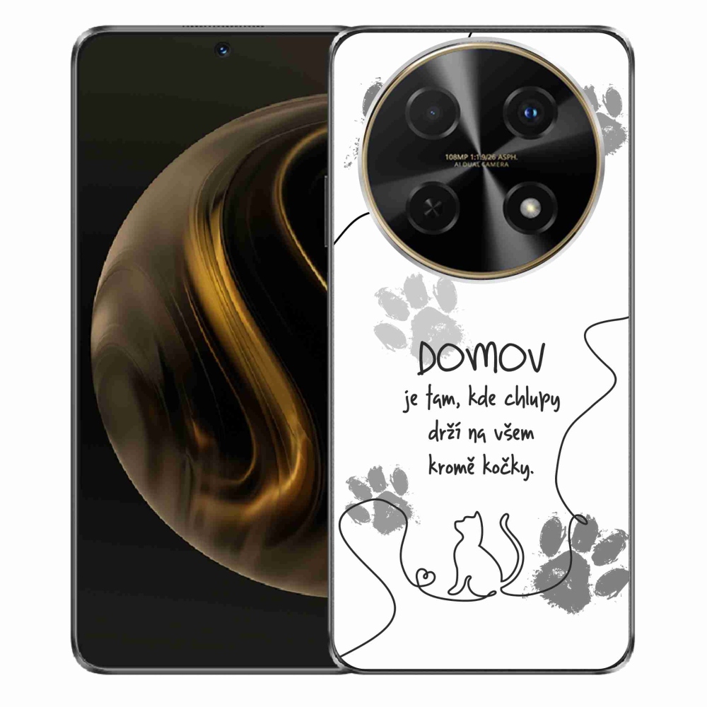 Gél borító mmCase a Huawei Nova 12i készülékhez - macska motívum fehér háttérrel