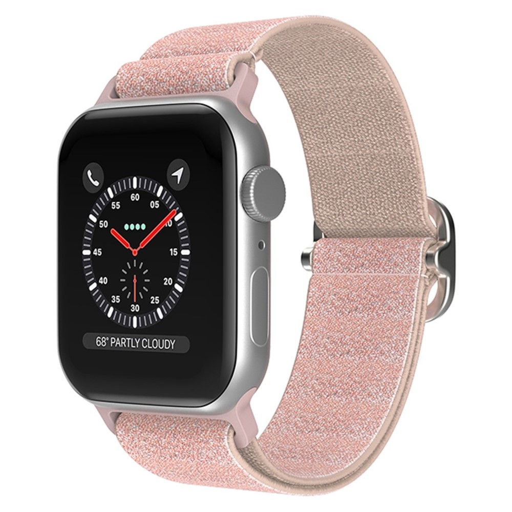 Dekoratív nejlon szíj Apple Watch Ultra/Ultra 2 49mm/SE/SE 2022/2023 44mm/9/8/7 45mm/6/5/4 44mm/3/2/1 42 mm-es Apple Watch Ultra/Ultra 2 49mm/SE/SE 2022/2023 órához - rózsaszínű