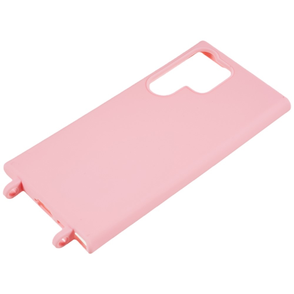 Zsinórral ellátott zselés tok Samsung Galaxy S25 Ultra készülékhez - rózsaszín