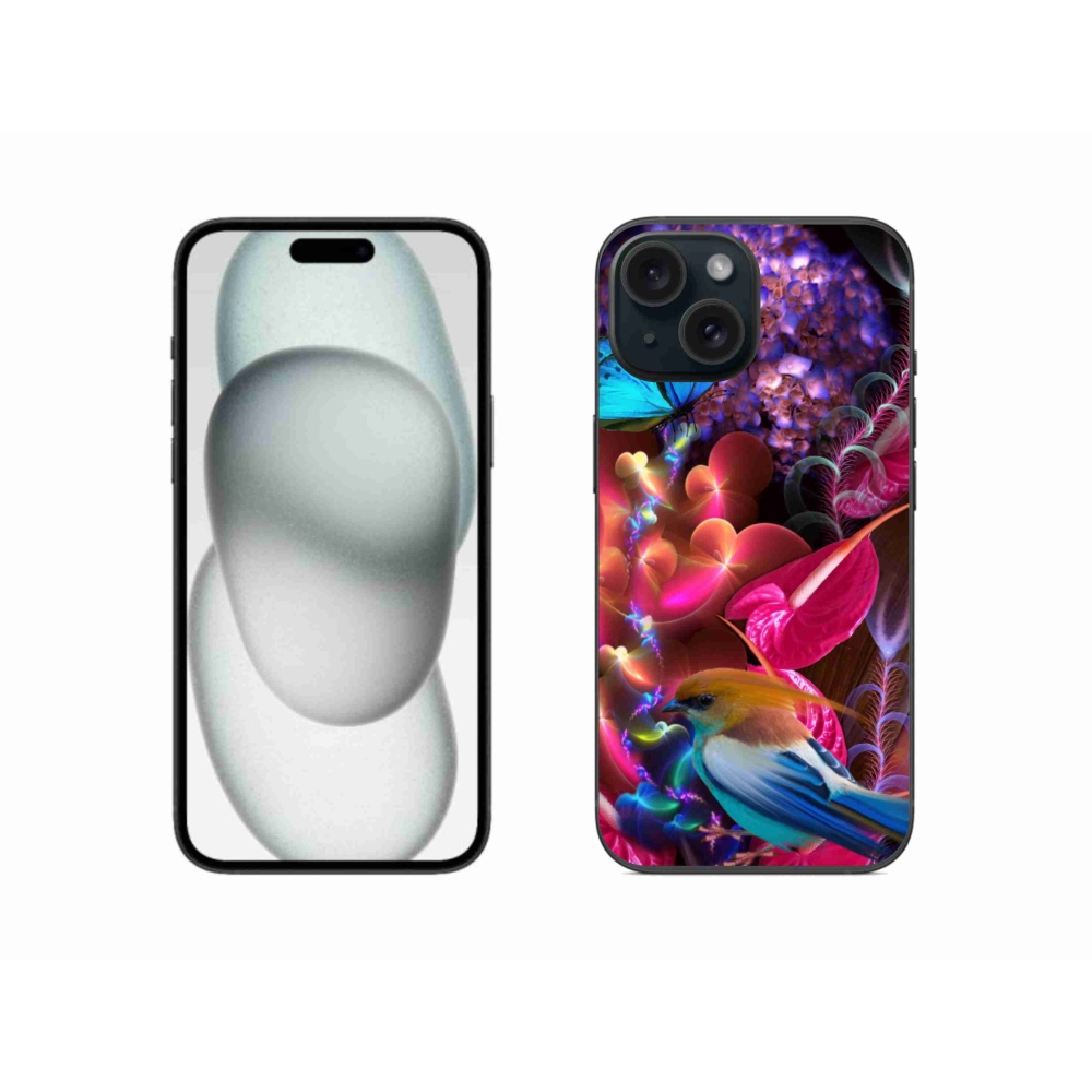 Gél borítás mmCase iPhone 15 készülékhez - színes virágok