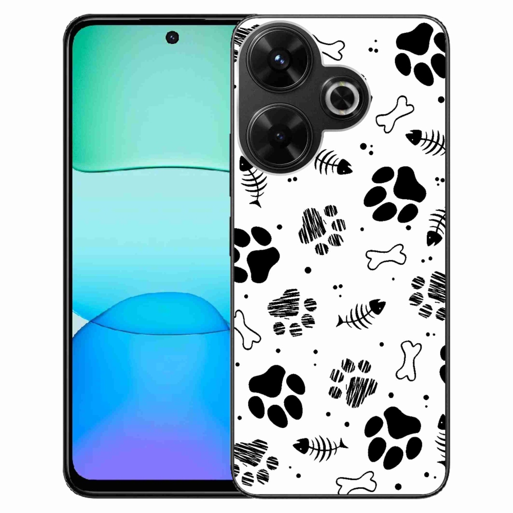 Gél borítás mmCase a Xiaomi Redmi 13 4G/Poco M6 4G - kutyamancsok 1