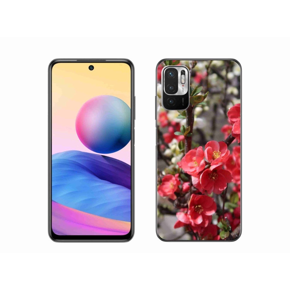 Gél borító mmCase a Xiaomi Redmi Note 10 5G-hez - piros virágok