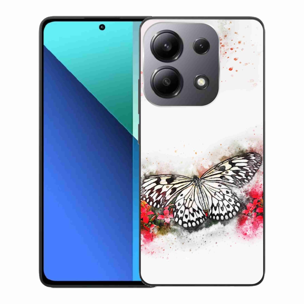 Gél borítás mmCase a Xiaomi Redmi Note 13-hoz - fekete és fehér pillangó