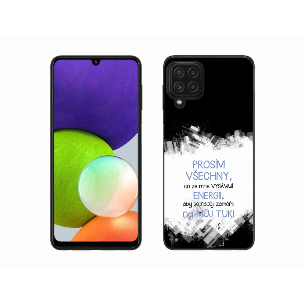 Gél borító mmCase Samsung Galaxy A22 4G - vicces szöveg 1 kék