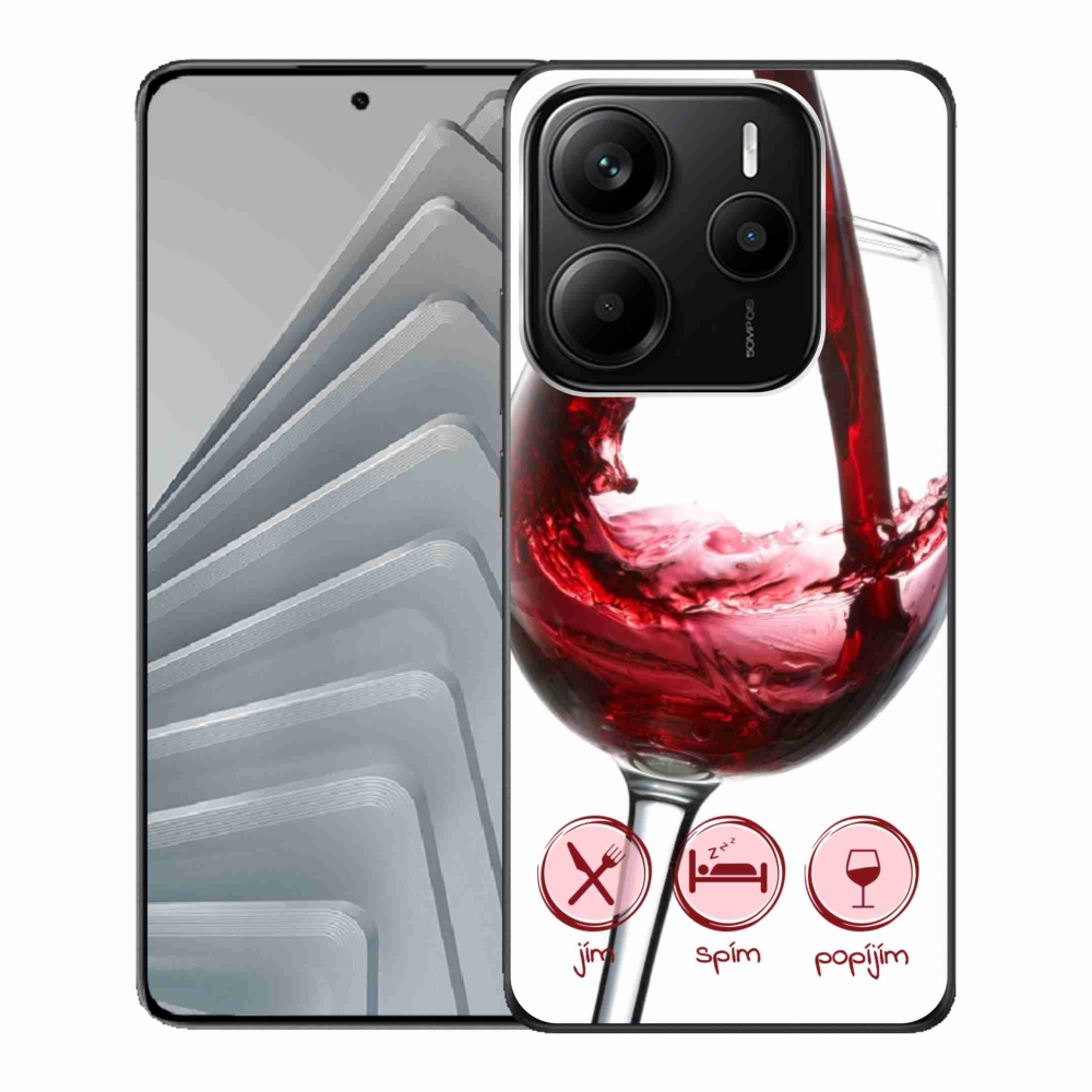 Gél borítás mmCase a Xiaomi Redmi Note 14 5G-hez - borospohár piros