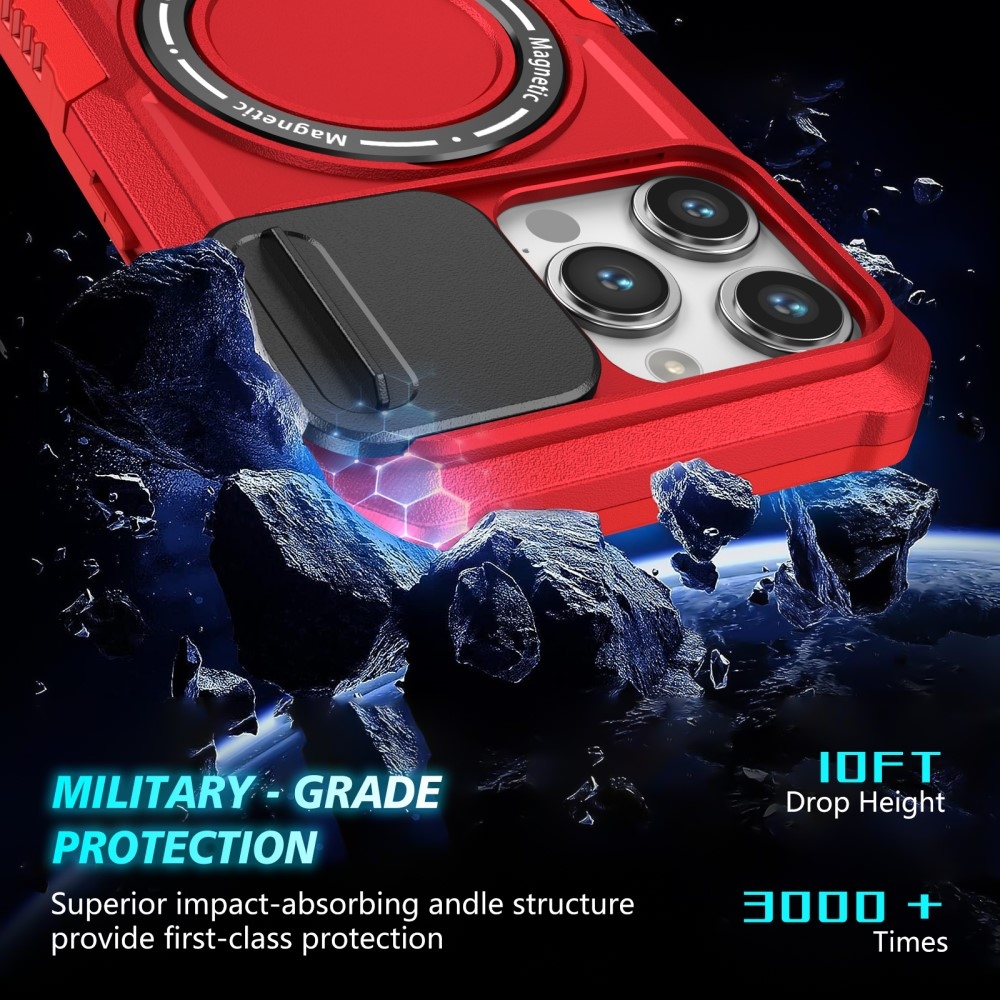 Katonai tartós védőburkolat MagSafe-vel iPhone 14 Pro Max készülékhez - piros