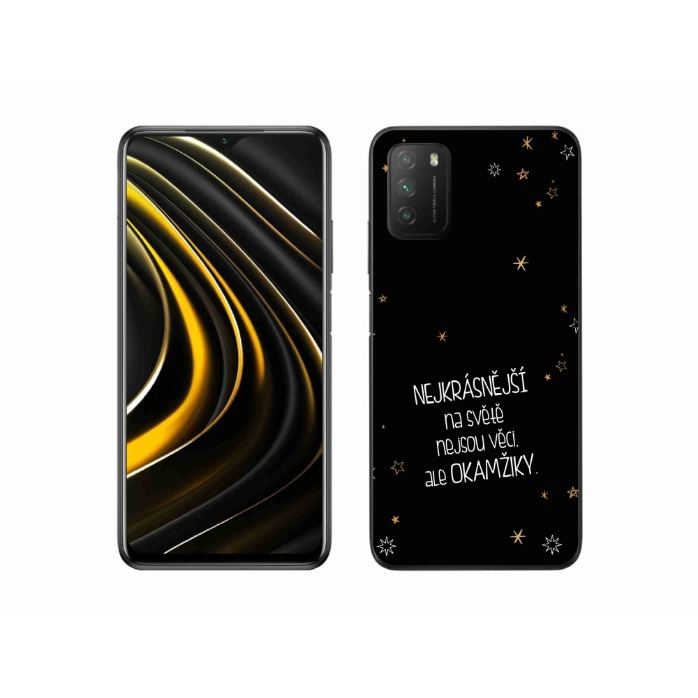 Gél borítás mmCase a Xiaomi Poco M3-hoz - idézem 4 fekete háttér