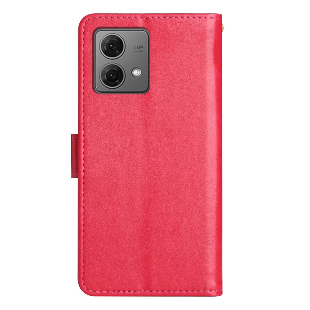 Virágos könyv tok Motorola Moto G85 5G - piros
