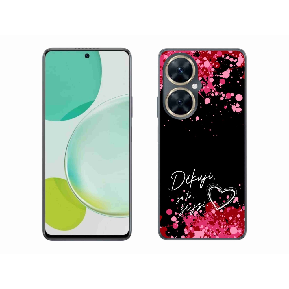 Gél borító mmCase a Huawei Nova 11i készülékre - szerelmes szöveg 2 fekete háttér