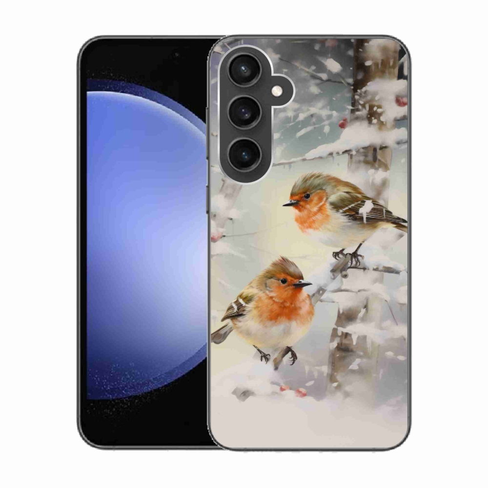 Gél borítás mmCase Samsung Galaxy S23 FE készülékhez - madarak télen