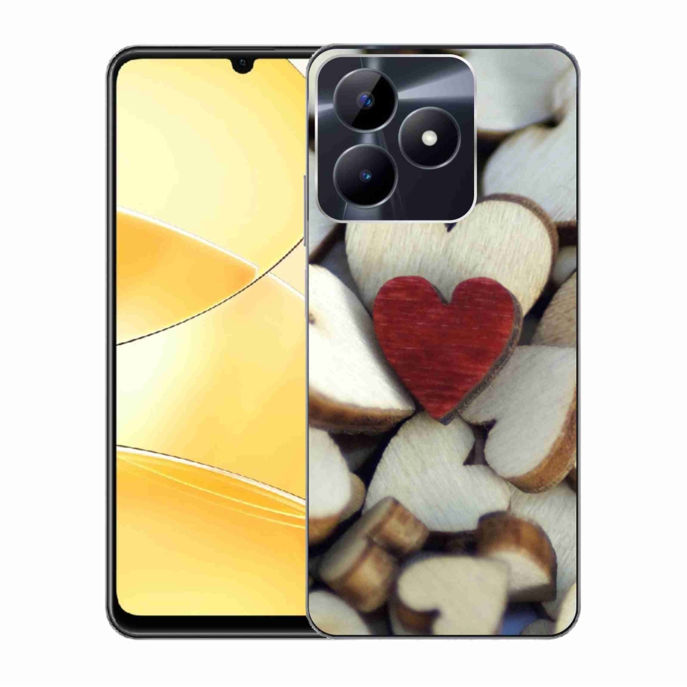 Zselés borítás mmCase a Realme C51/C53 készülékhez - gravírozott piros szív