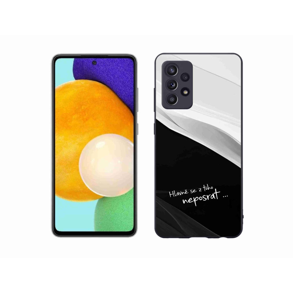 Gél borító mmCase Samsung Galaxy A52/A52 5G - vicces szöveg 13 fekete és fehér háttérrel