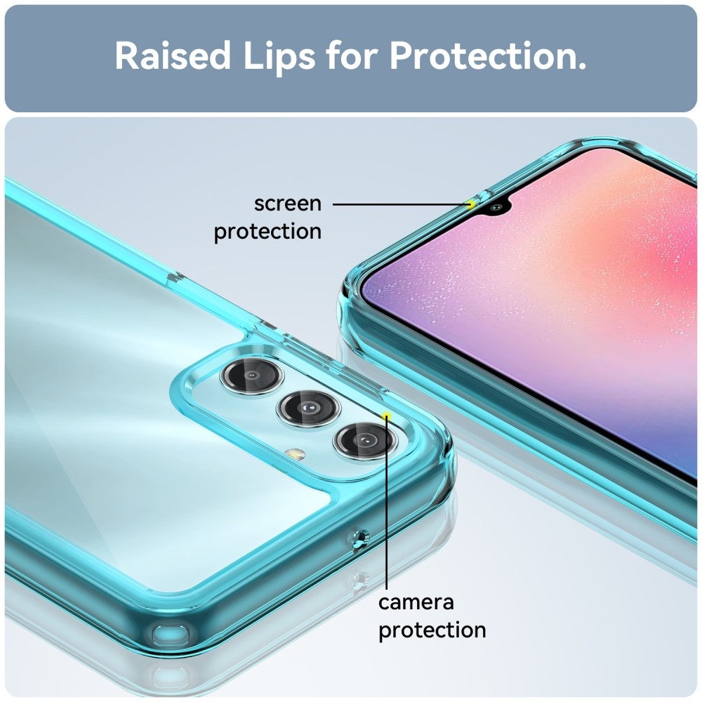 Gél tok kemény hátlappal Samsung Galaxy A25 5G készülékhez - világoskék színben