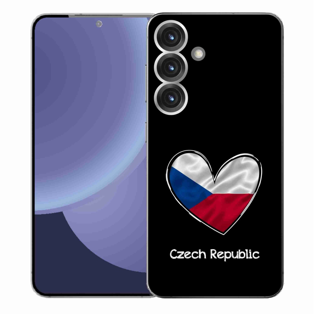 Gél védőhuzat mmCase Samsung Galaxy S25+ - zászlós szív fekete háttérrel