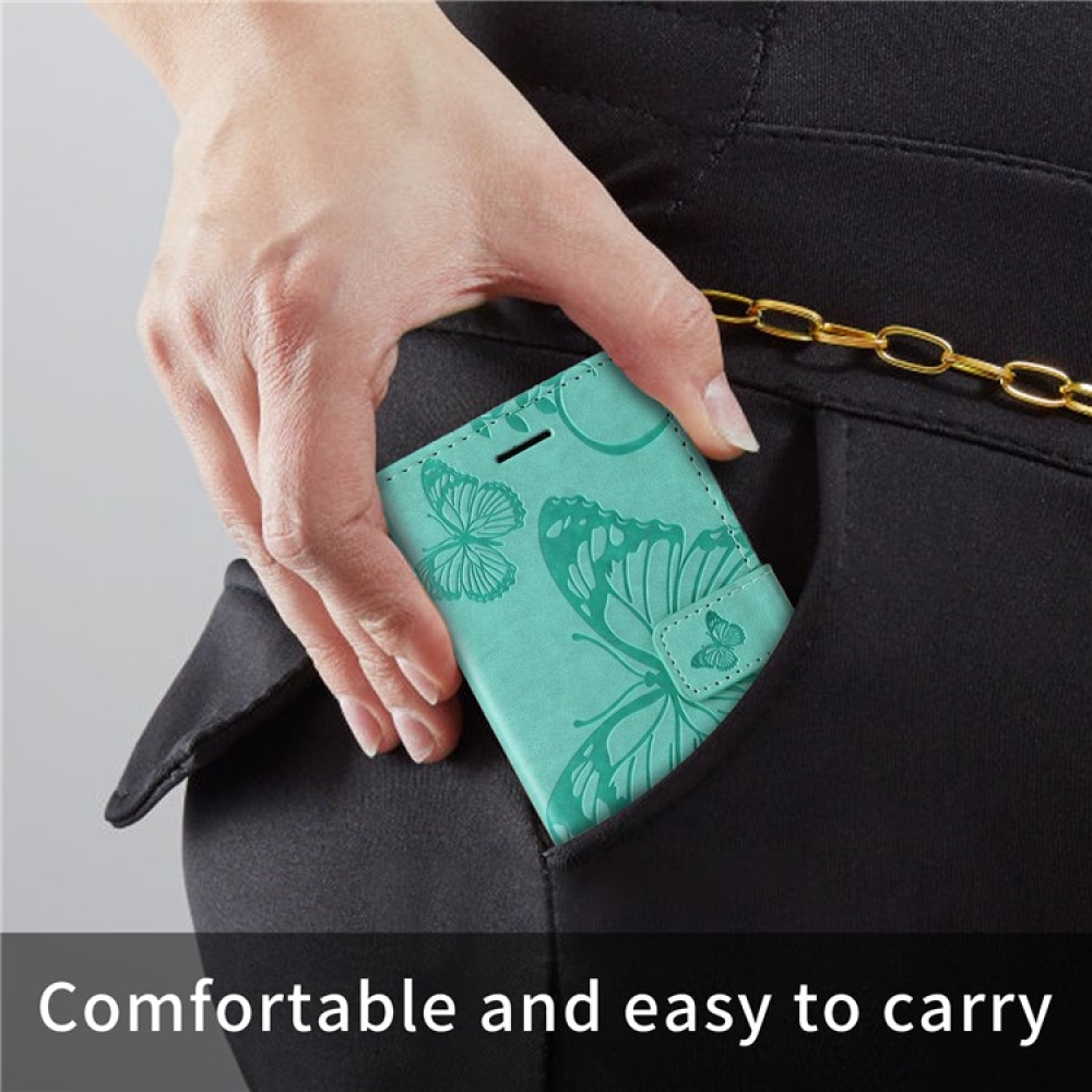 Nagy pillangó könyv tok a Vivo Y29s 5G-hez - teáskék színű