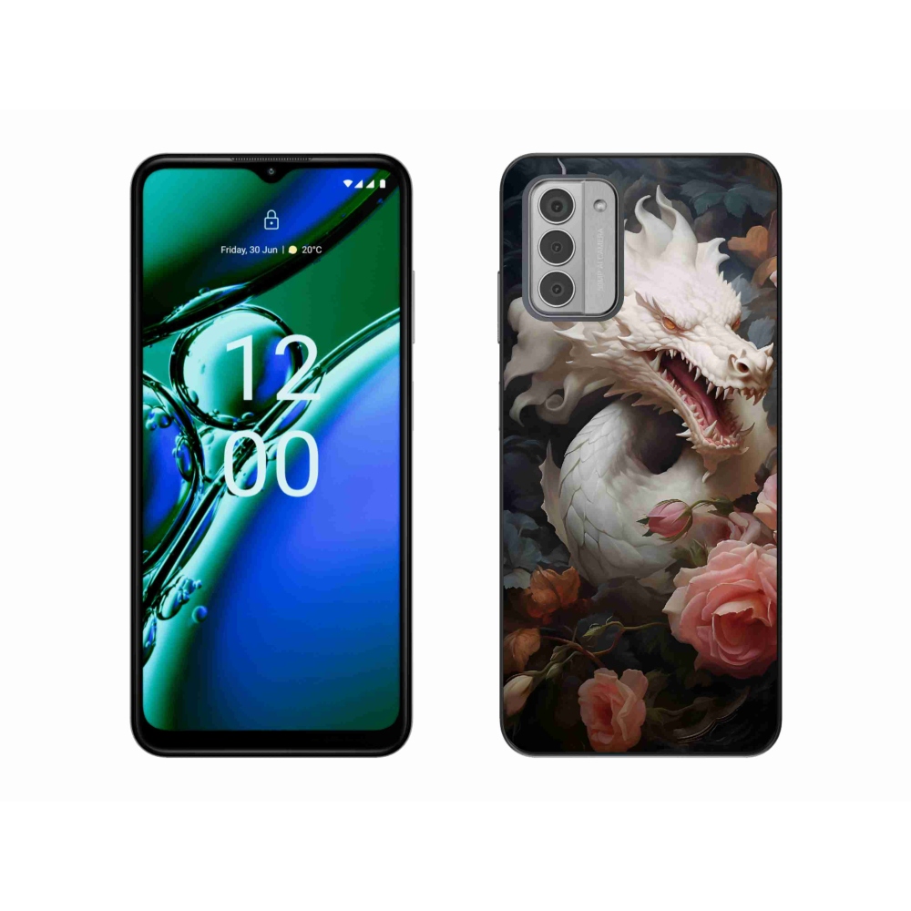 Zselés tok mmCase a Nokia G42 készülékhez - fehér sárkány