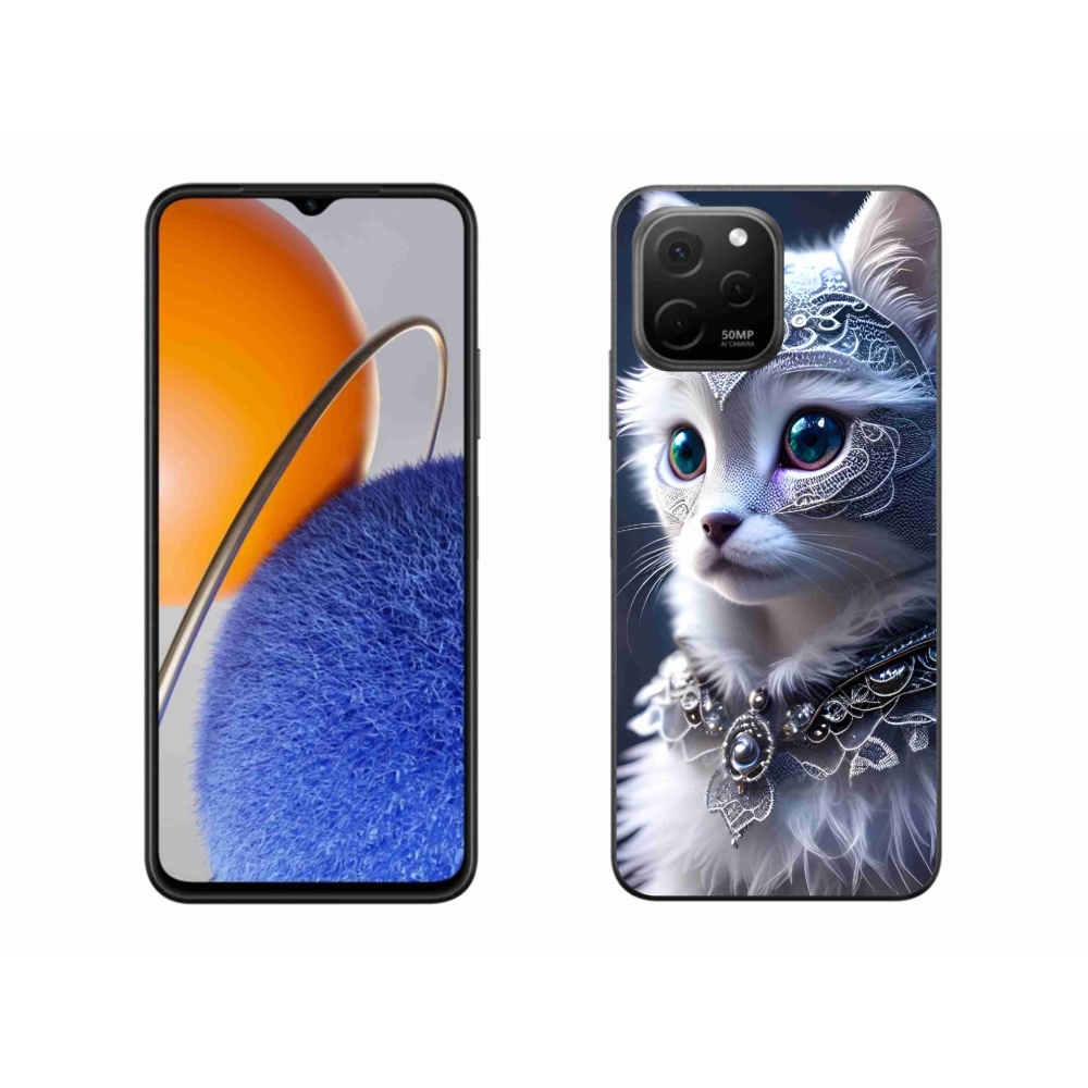 Gél borítás mmCase a Huawei Nova Y61 készülékhez - fehér macska