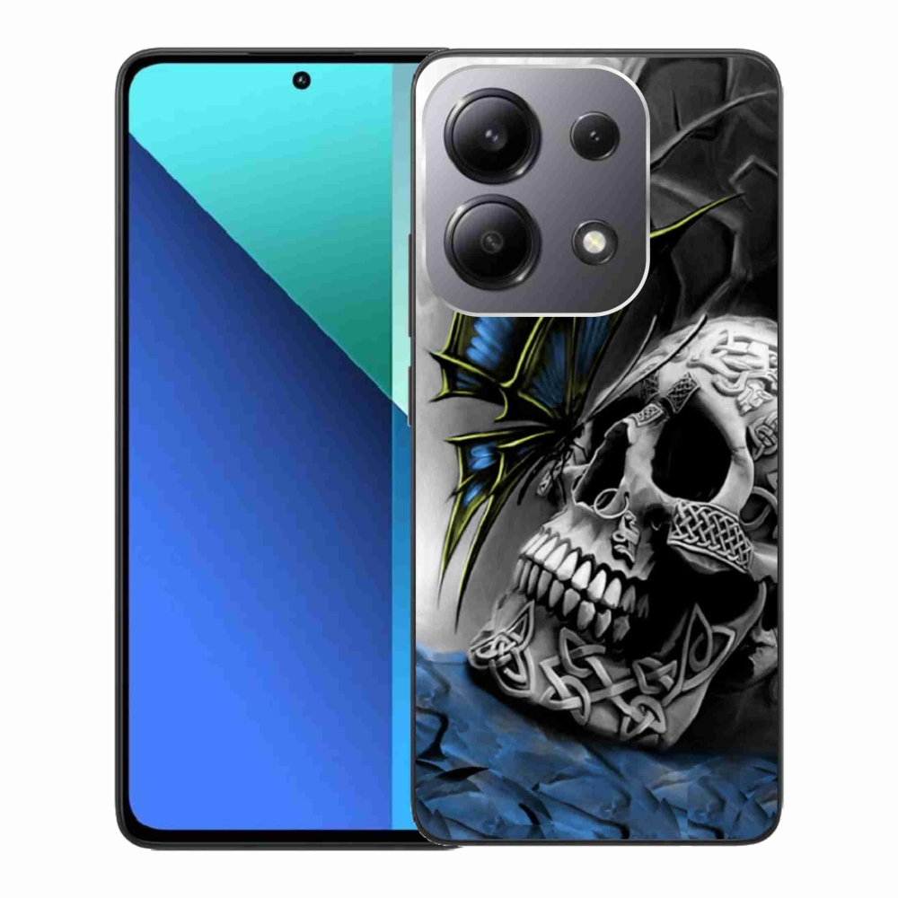 Gél borítás mmCase a Xiaomi Redmi Note 13-hoz - pillangó és koponya