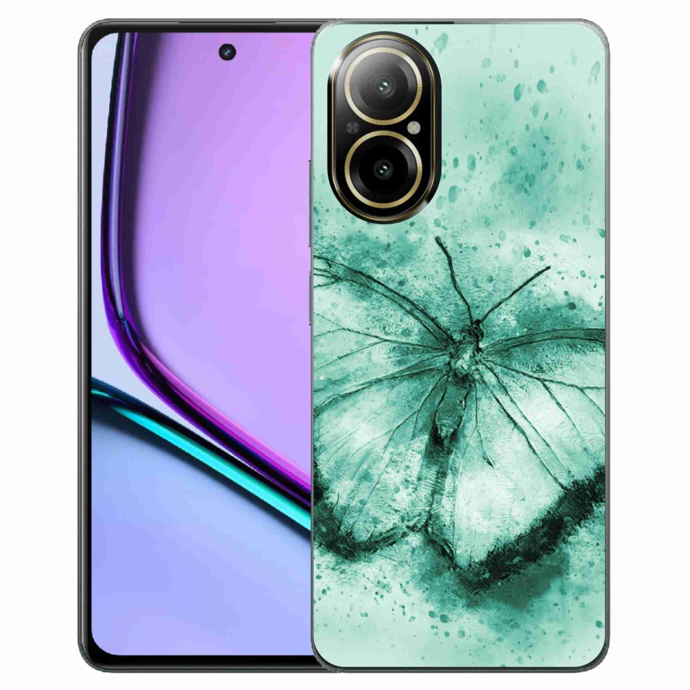 Gél tok mmCase a Realme C67 készülékhez - zöld pillangó