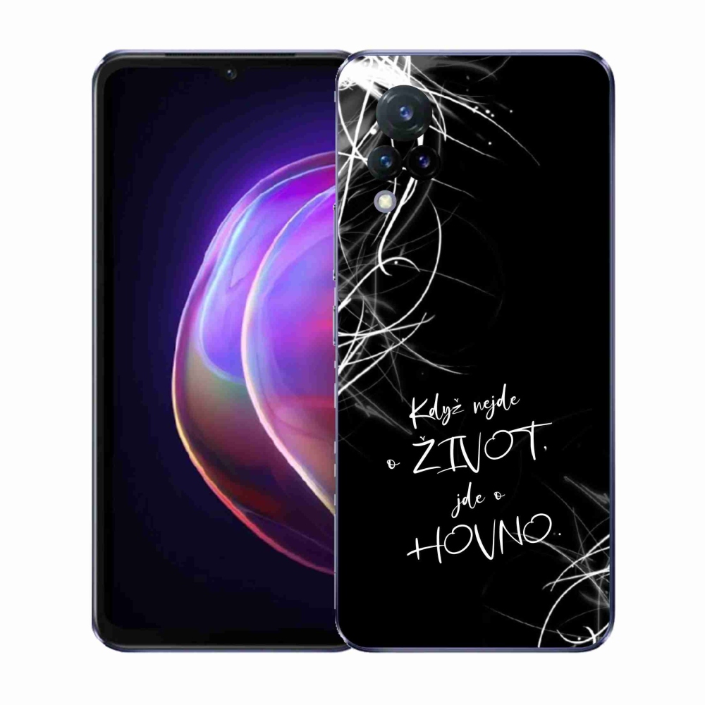 Gél borító mmCase a Vivo V21 4G/5G készülékhez - vicces szöveg 16 fekete háttér