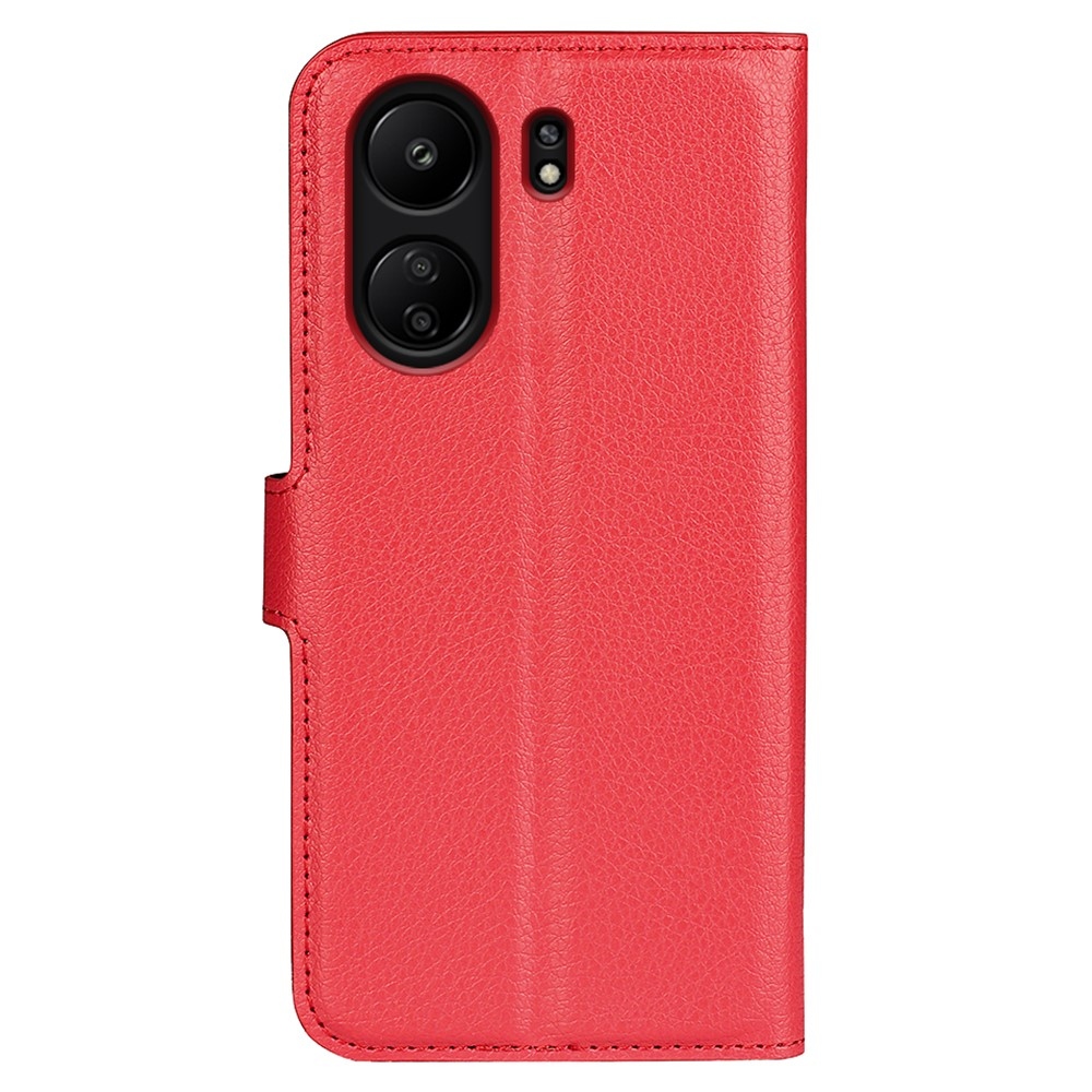Litchi könyv tok a Xiaomi Poco C65/Redmi 13C-hez - piros