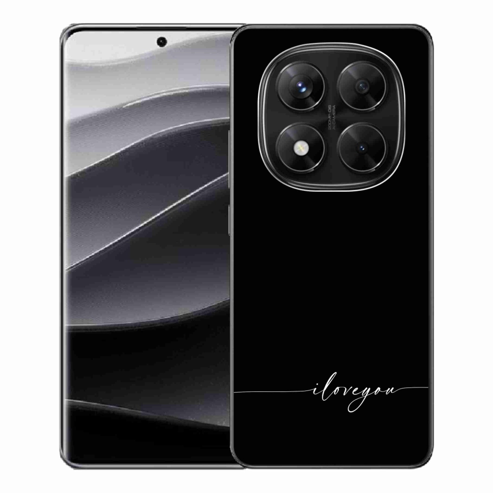 Gél borítás mmCase a Xiaomi Redmi Note 14 Pro 5G/Poco X7 5G - I love you fekete háttérrel