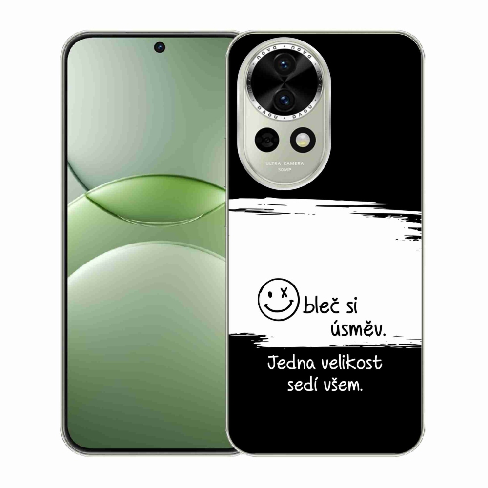 Gél borító mmCase a Huawei Nova 13 5G számára - vicces szöveg 8 fehér és fekete háttérrel