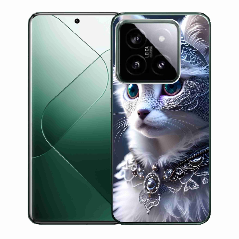 Gél borítás mmCase a Xiaomi 14-hez - fehér macska