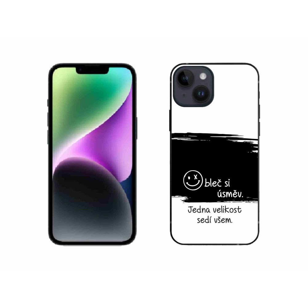 Gél borító mmCase iPhone 14 készülékhez - vicces szöveg 8 fekete-fehér háttérrel