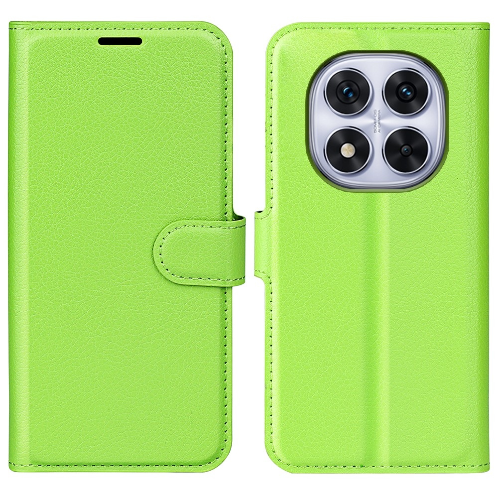Litchi könyv tok a Xiaomi Redmi Note 14 Pro 5G/Poco X7 5G számára - zöld