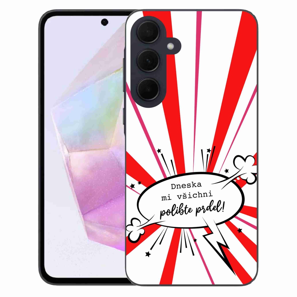 Gél borító mmCase Samsung Galaxy A35 5G - vicces szöveg 15 fehér háttérrel