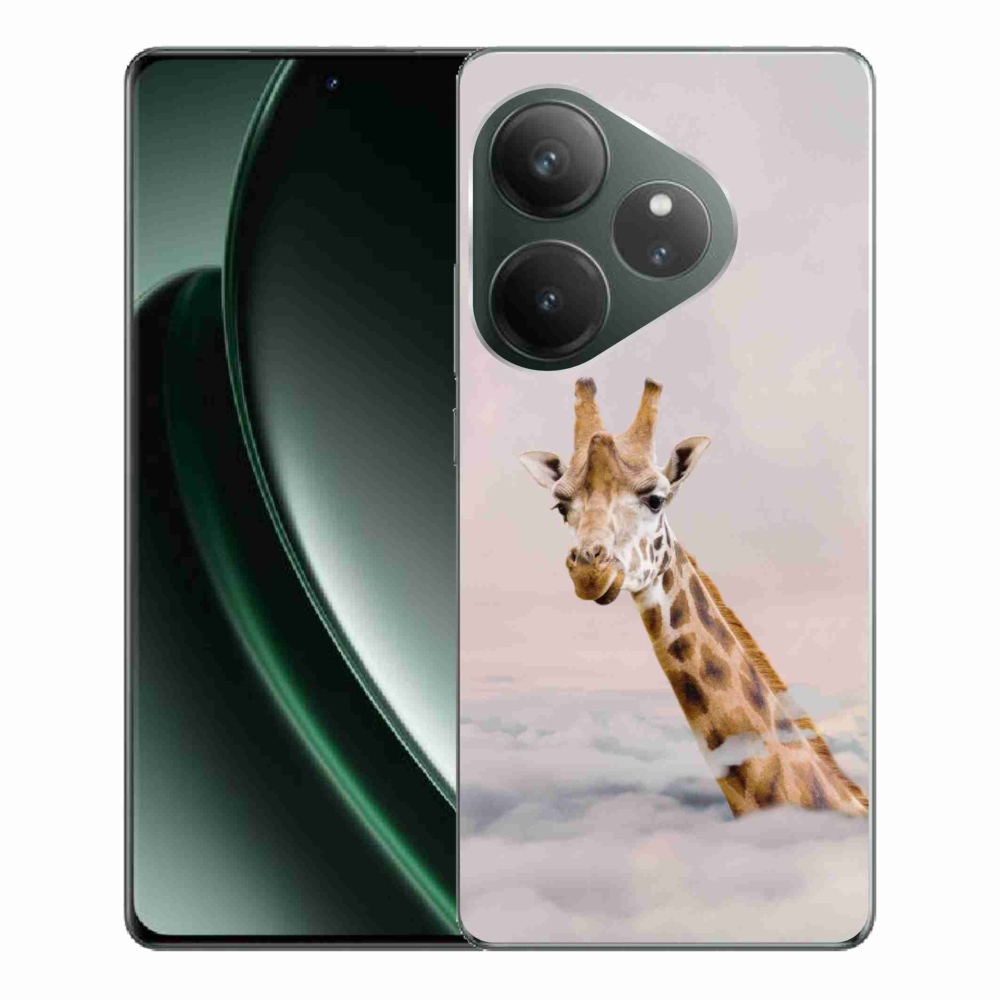 Gél borítás mmCase a Realme GT 6 5G/GT 6T 5G számára - zsiráf a felhőkben