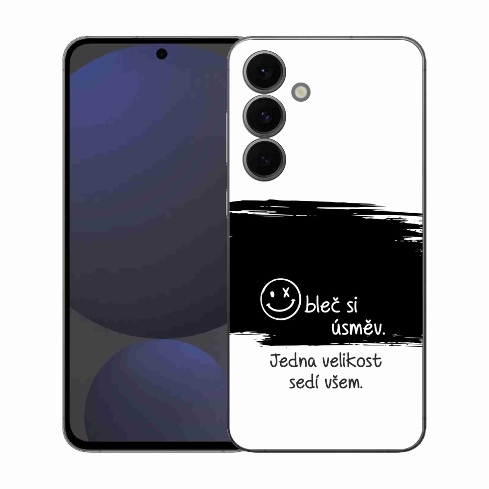 Gél borító mmCase Samsung Galaxy S25 FE - vicces szöveg 8 fekete-fehér háttérrel