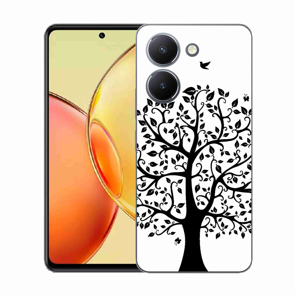 Gél borítás mmCase a Vivo Y36-hoz - fekete-fehér fa