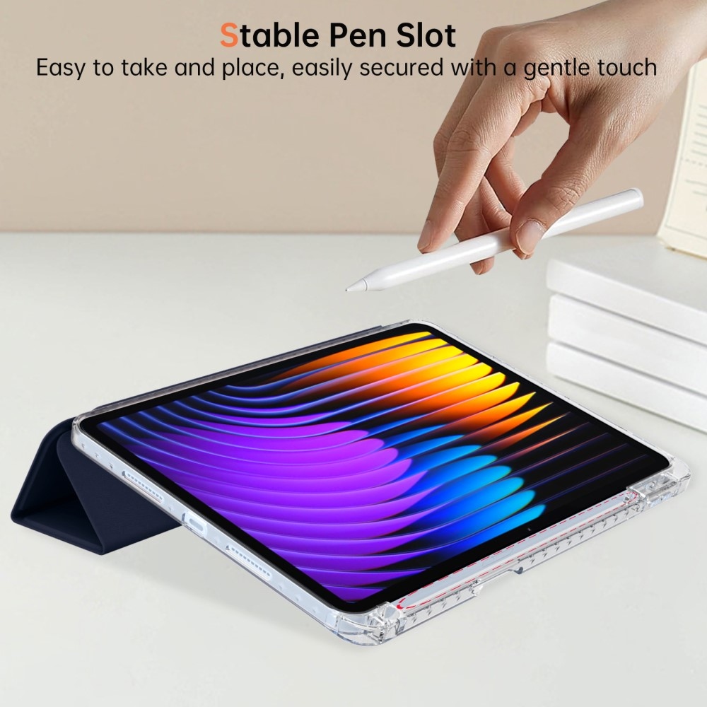 Origami intelligens pozicionáló tok Xiaomi Pad 7/7 Pro táblagéphez - sötétkék