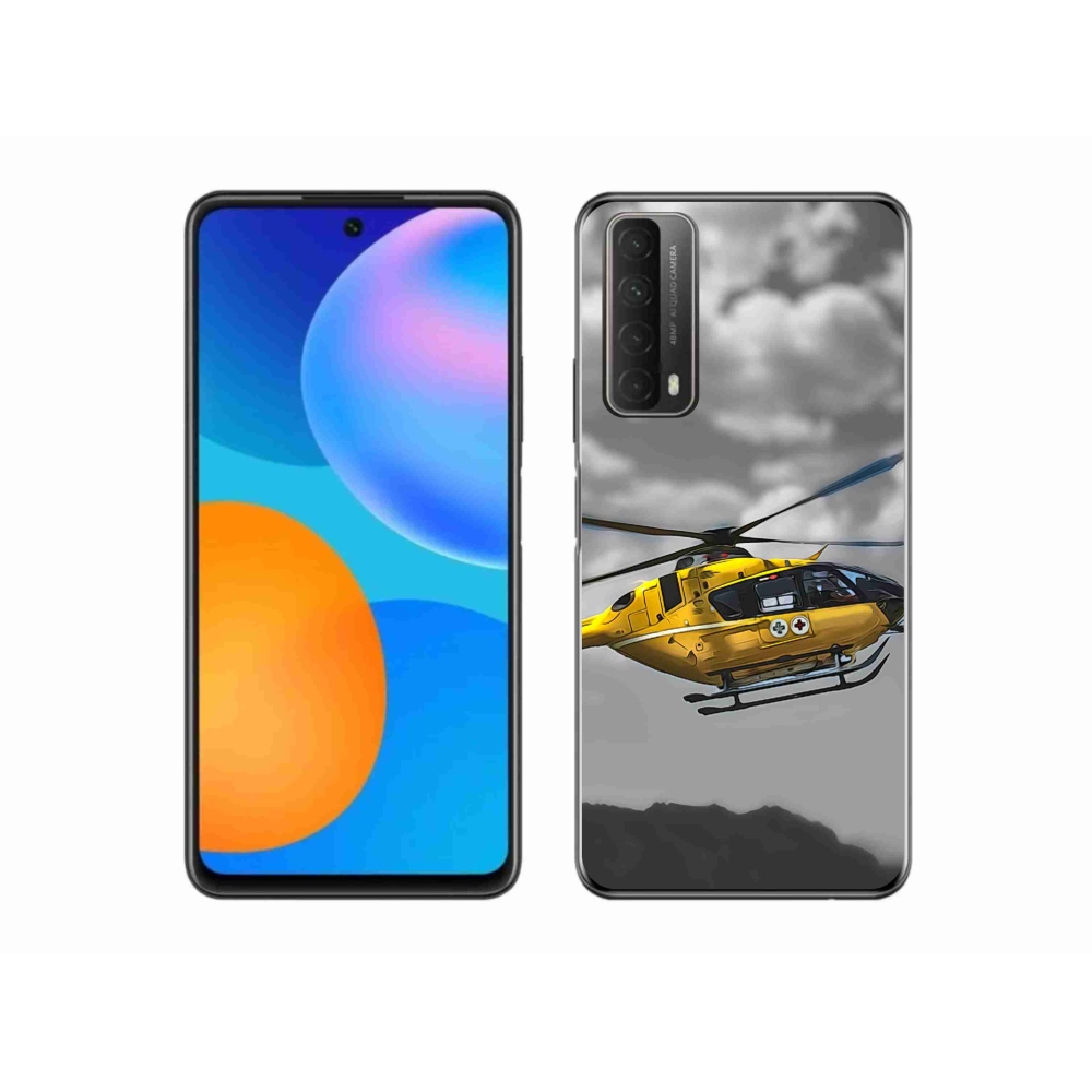 Zselés borítás mmCase a Huawei P Smart (2021) - sárga helikopterhez