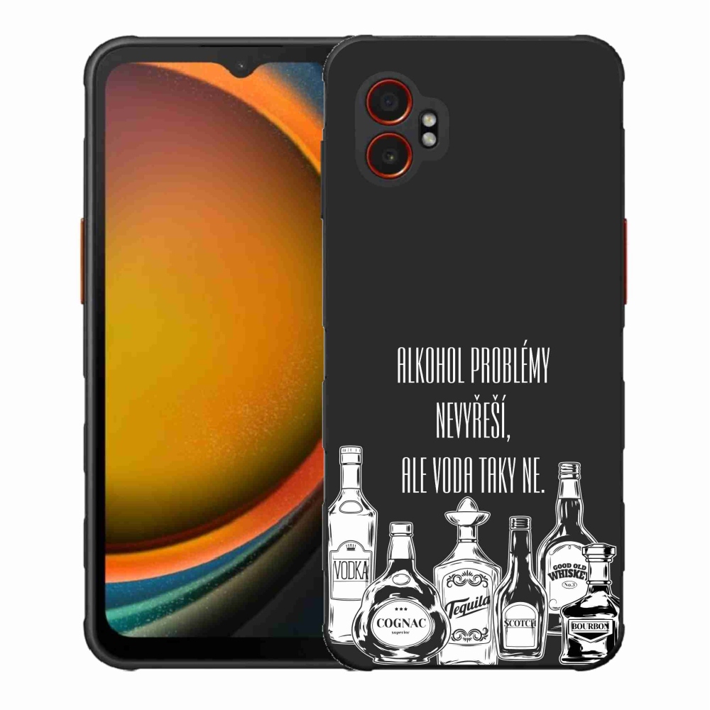 Gél borító mmCase Samsung Galaxy Xcover 7 Pro - vicces szöveg fekete háttérrel