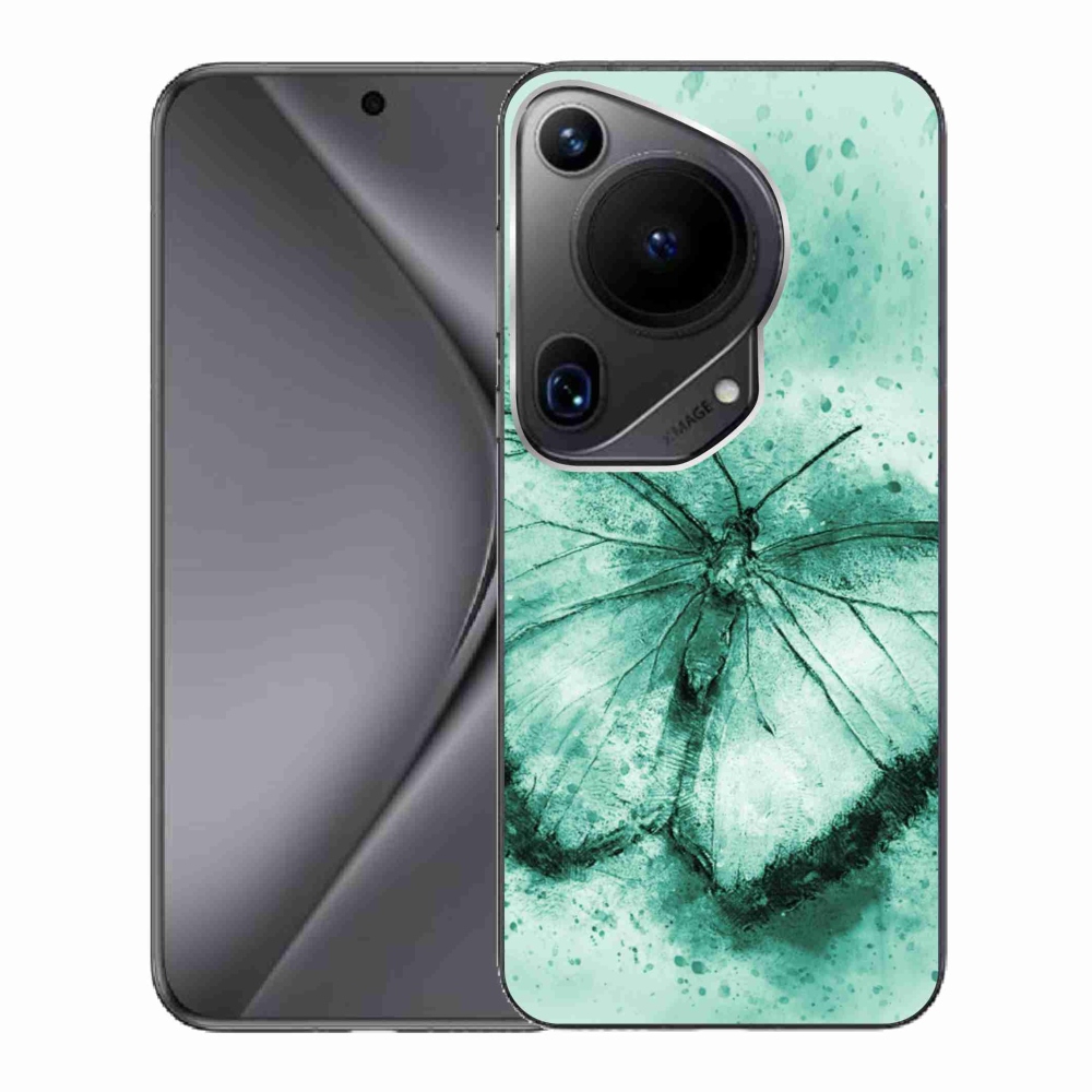 Gél tok mmCase a Huawei Pura 70 Ultra számára - zöld pillangó