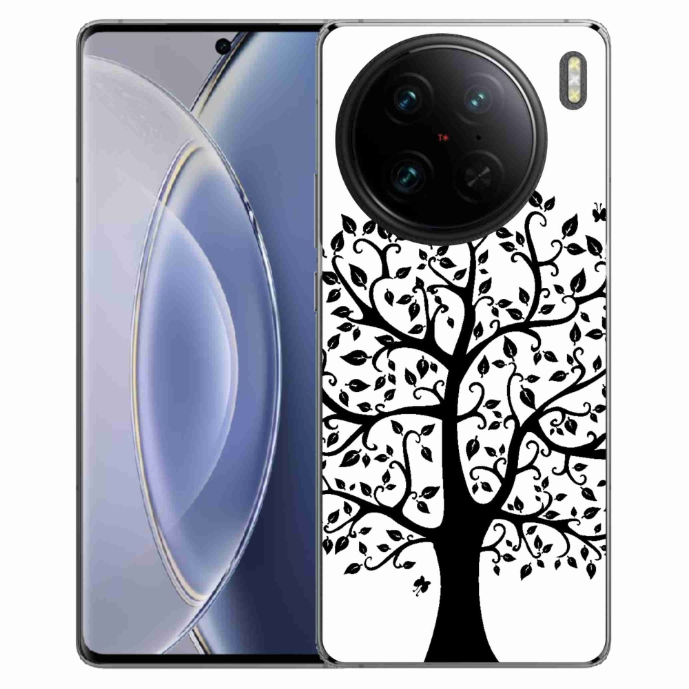 Gél borítás mmCase a Vivo X90 Pro - fekete és fehér fa