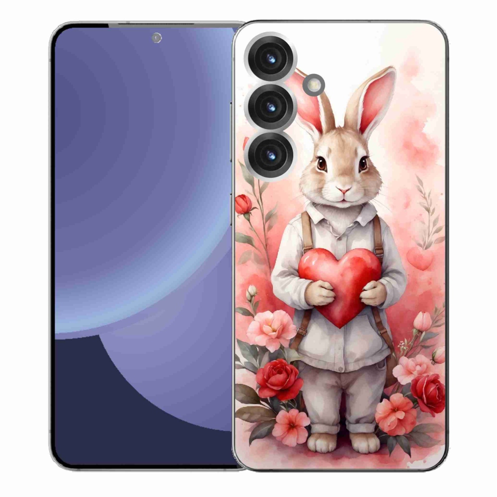 Gél borítás mmCase Samsung Galaxy S25+ - nyúl szívvel