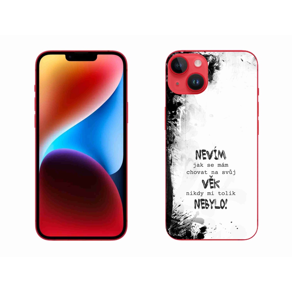 Gél borító mmCase iPhone 14 Plus készülékhez - vicces szöveg 14 fehér háttér