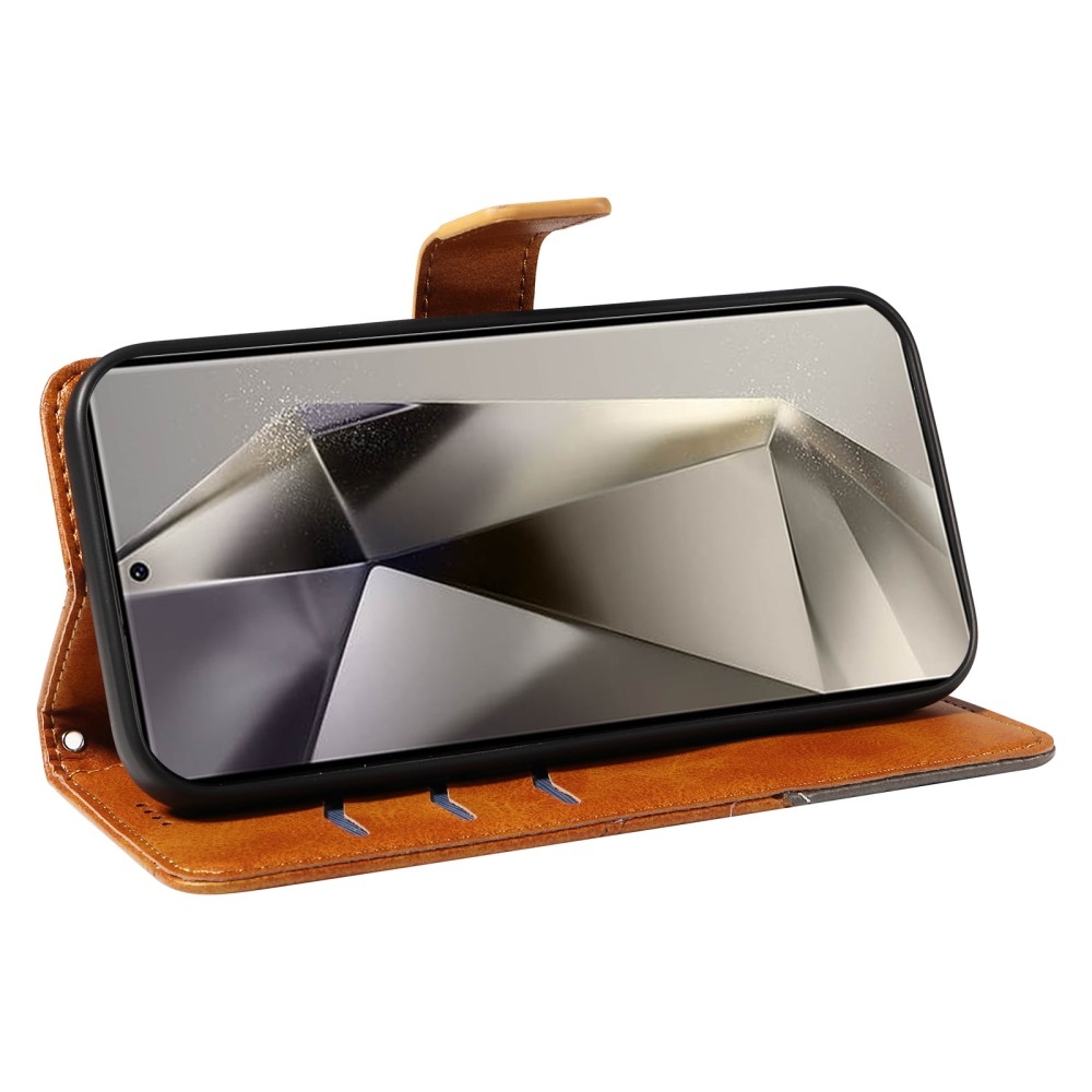 Vonalak könyv tok Samsung Galaxy S25 Ultra - sárga