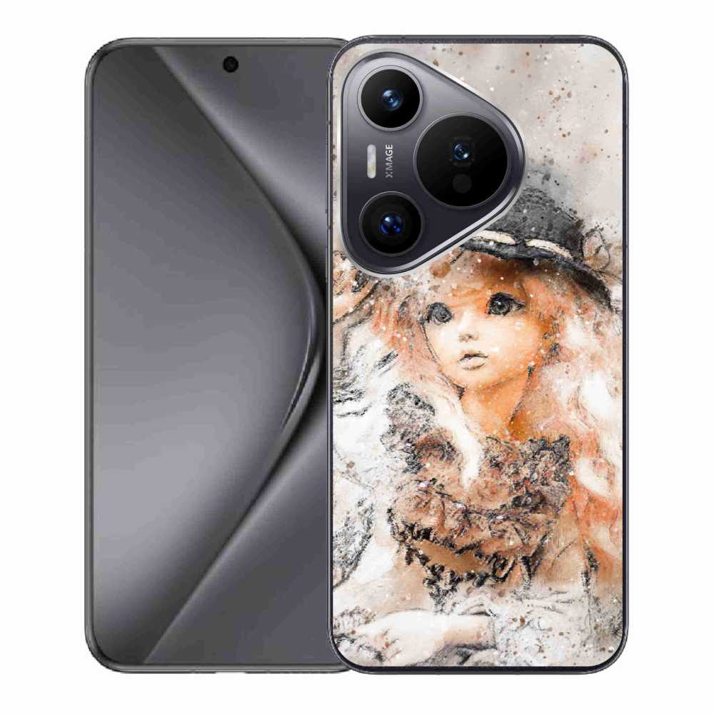 Gél borító mmCase a Huawei Pura 70-hez - lány kalapban