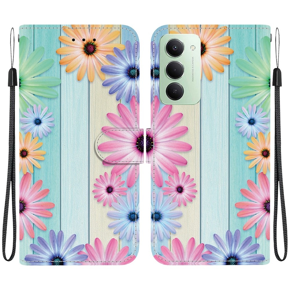 Sokoldalú könyvtáska Xiaomi Redmi 15 5G (169mm) - színes gerberák